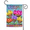 Toland Home Garden Red and Blue Painted Petals "WeLcome" Outdoor Rectangular Mini Garden Flag 18" x 12.5"